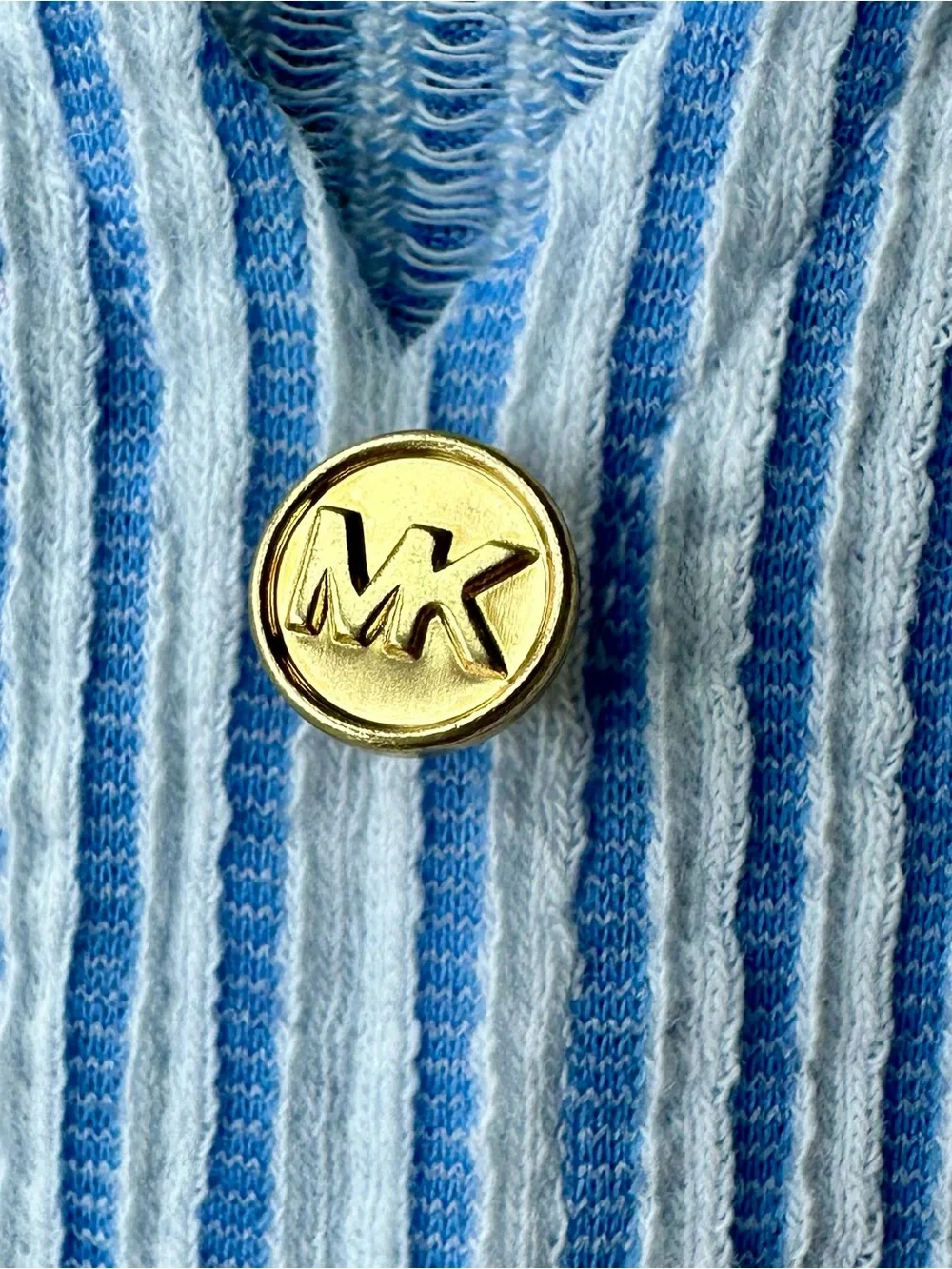 Michael Kors NWT Coastal Stripe Sleeveless Tie-Front Top - Large - Crew Blue